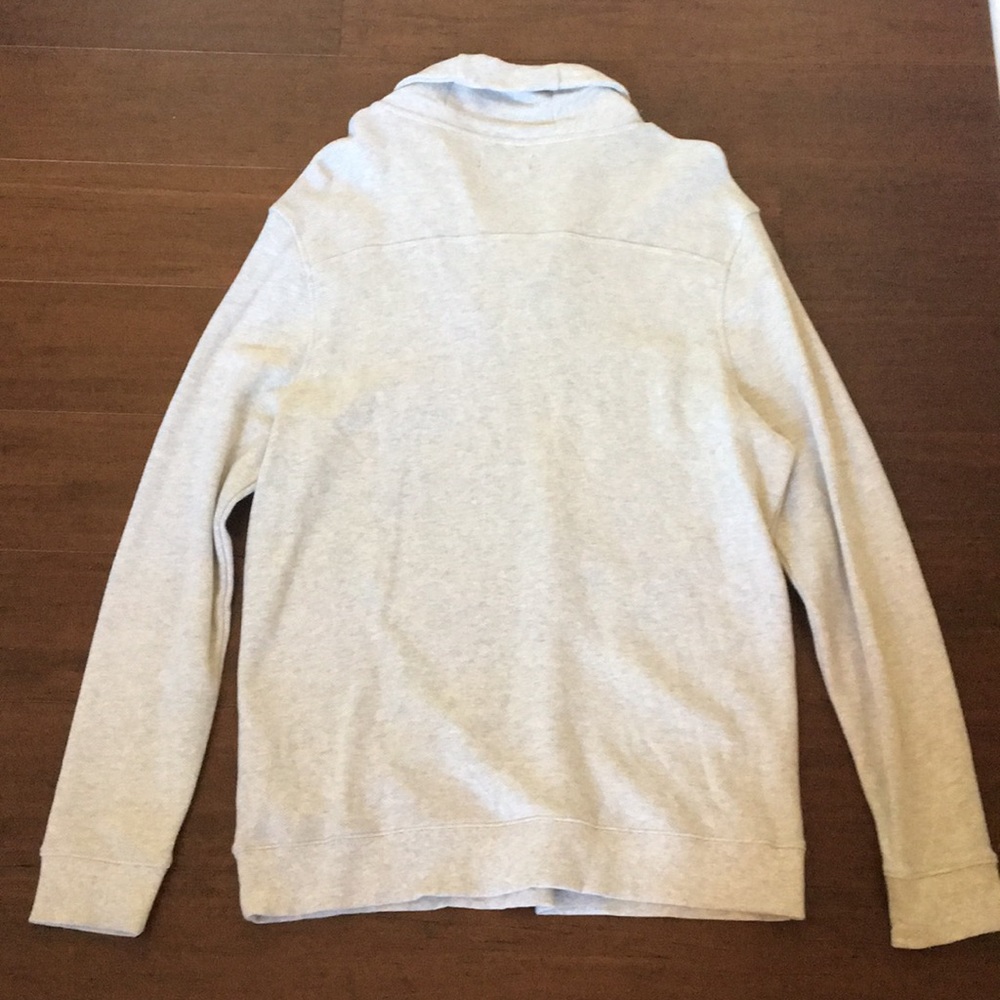 MENS LARGE WHITE AND GREY SWEATER - Picture 4 of 4